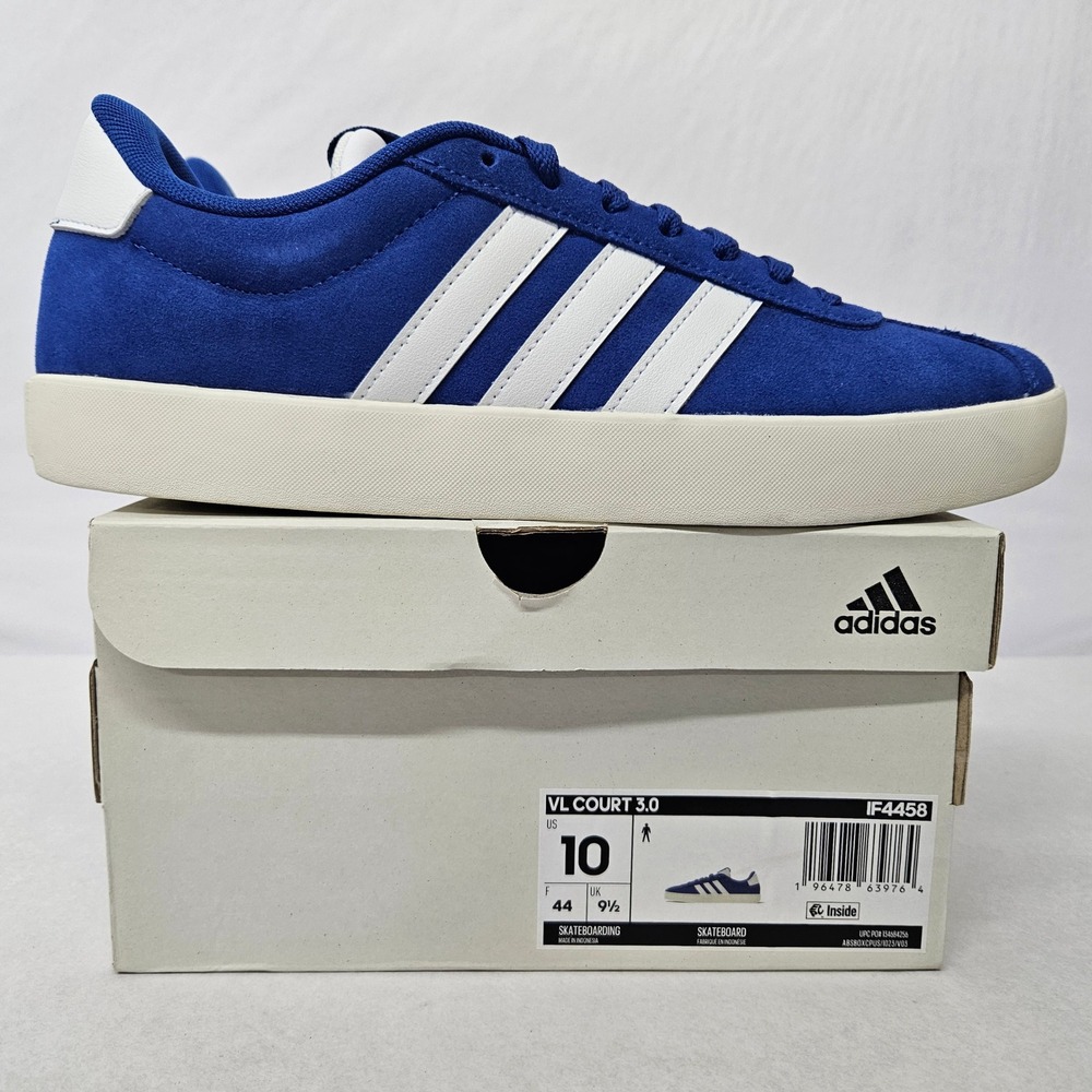 Adidas VL Court 3.0‎ Skateboarding Shoes IF4458 Blue White Men's Size 10 - Picture 3 of 11